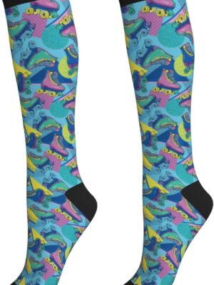 Crazy Fun Compression Socks Women Men Knee High Support Socks For Athletic Running Cycling