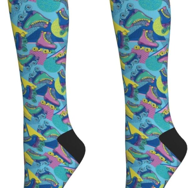 Crazy Fun Compression Socks Women Men Knee High Support Socks For Athletic Running Cycling