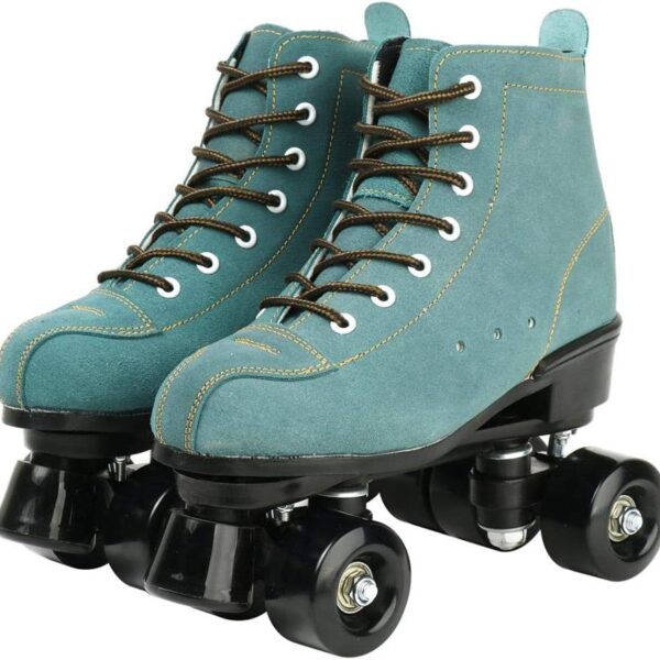 Cowhide Roller Skates for Women and Men High-Top Shoes Double-Row Design,Adjustable Classic Premium Roller Skates