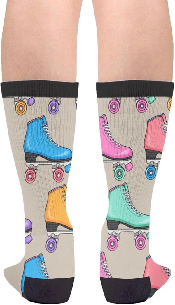 Roller Skate Socks Novelty Funny Crew Socks Crazy Gifts For Men Women