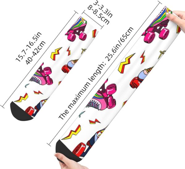 Colorful Roller Skates Comfortable Mid-Calf Socks For Men And Women-Fashionable Adult Socks,Elevate Your Style.