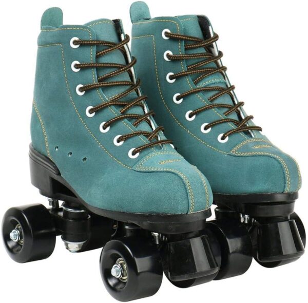 Cowhide Roller Skates for Women and Men High-Top Shoes Double-Row Design,Adjustable Classic Premium Roller Skates