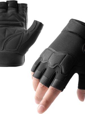 Fingerless Outdoor Gloves for Men Women, Knuckle Protection for Cycling Hiking Bicycle Riding, Motorcycle Gloves for Men Women