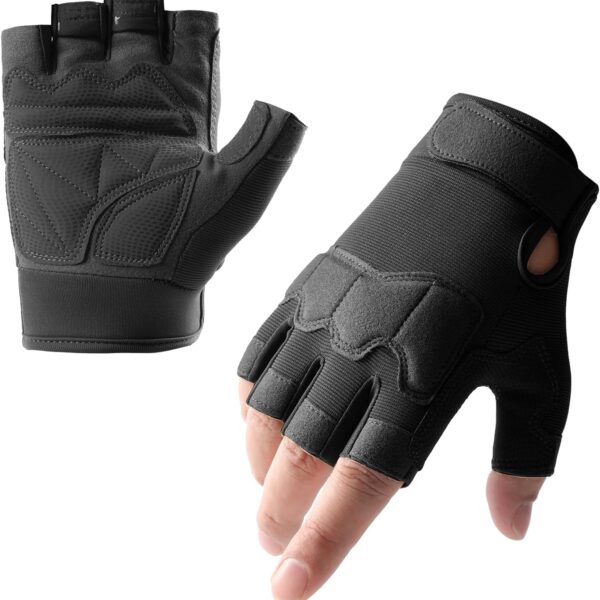 Fingerless Outdoor Gloves for Men Women, Knuckle Protection for Cycling Hiking Bicycle Riding, Motorcycle Gloves for Men Women