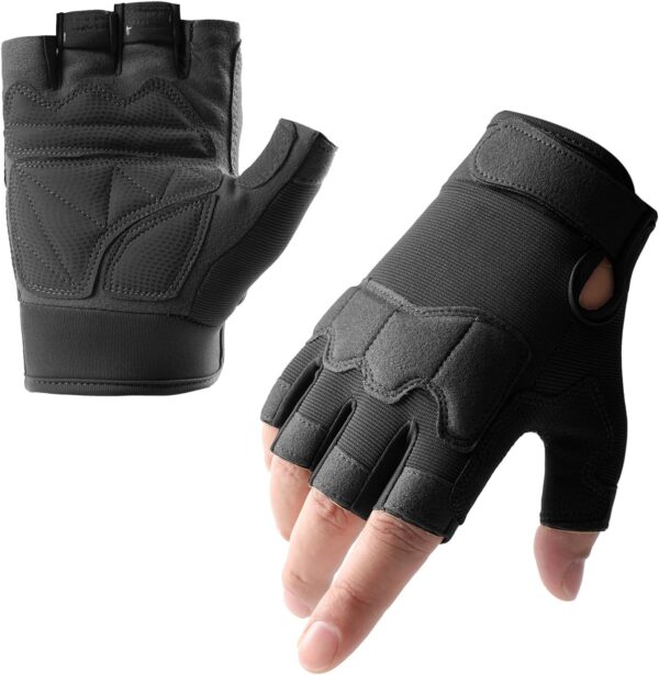 Fingerless Outdoor Gloves for Men Women, Knuckle Protection for Cycling Hiking Bicycle Riding, Motorcycle Gloves for Men Women