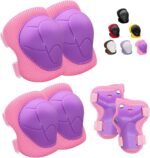 Knee Pads for Kids, Knee Pads and Elbow Pads Set Toddler 3-10 Years Protective Gear Set for Girls Boys with Wrist Guards for Skating Cycling Bike Rollerblading Scooter