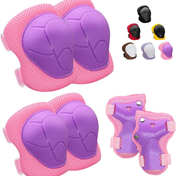 Knee Pads for Kids, Knee Pads and Elbow Pads Set Toddler 3-10 Years Protective Gear Set for Girls Boys with Wrist Guards for Skating Cycling Bike Rollerblading Scooter