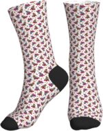 Color Roller Skates Print Print Lightweight Mid-Tube Socks For Men Women Breathable Athletic Fashion Gym Running