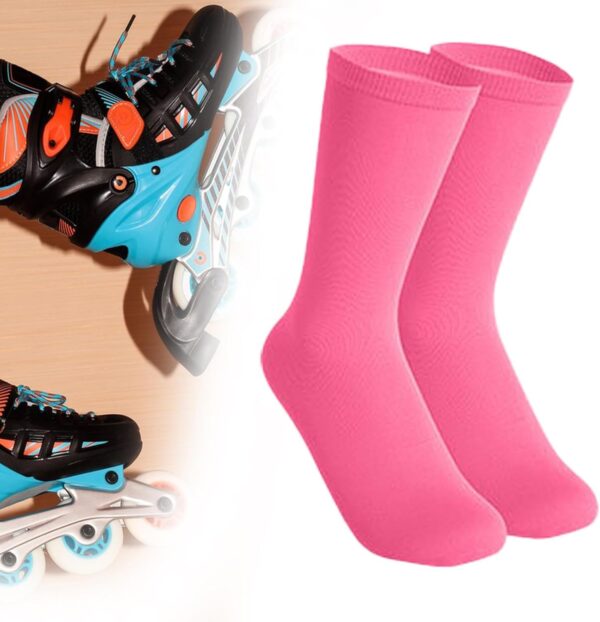 Ice Skating High Tights Solid Color Cotton Roller Skating Socks for Ice Skates Dance