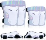Knee Pads for Men, Knee Pads Wrist Guard Knee and Elbow Pads Adult Protective Gear Set for Skateboard, Roller Skating, for Women Men Youth Adult Kids