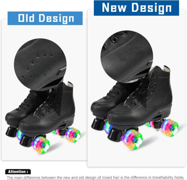 Professional Outdoor Indoor Roller Skates for Women and Men, Adjustable Four Wheel Senior Skates