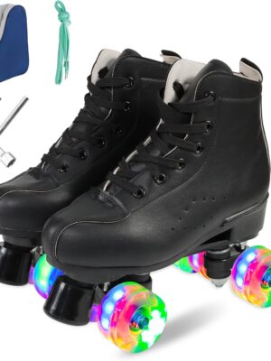 Professional Outdoor Indoor Roller Skates for Women and Men, Adjustable Four Wheel Senior Skates