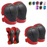 Knee Pads for Kids Kneepads and Elbow Pads Toddler Protective Gear Set Kids Elbow Pads and Knee Pads for Girls Boys with Wrist Guards 3 in 1 for Skating Cycling Bike Rollerblading Scooter