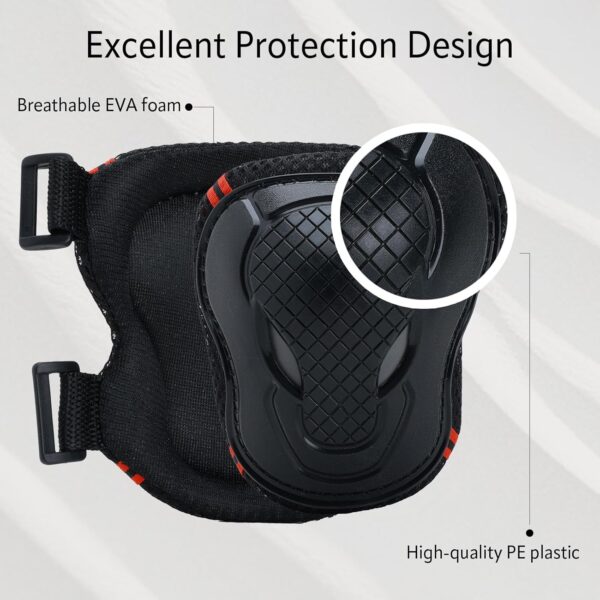 Adjustable Kids Knee Pads Elbow Pads Wrist Guards Set for 3-8 Years Child Protective Gear Set for Roller Skates,,Bike,Cycling, Skateboard, Inline Skating, Scooter Riding Sports,Football