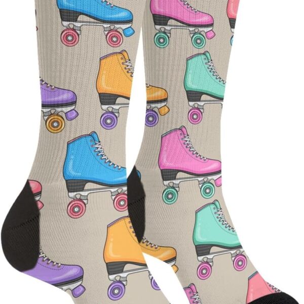 Roller Skate Socks Novelty Funny Crew Socks Crazy Gifts For Men Women