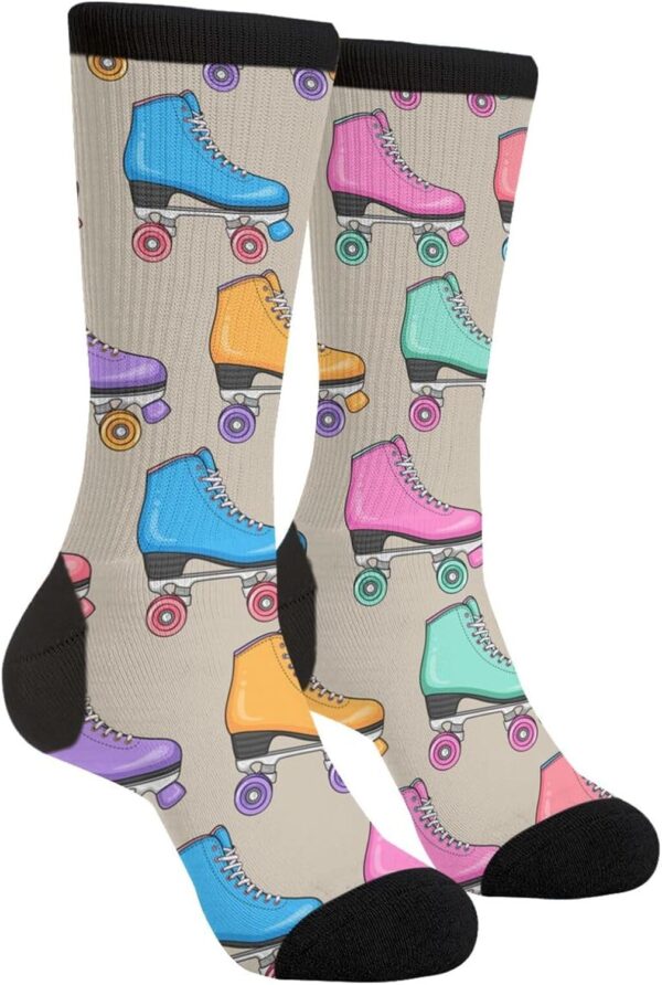 Roller Skate Socks Novelty Funny Crew Socks Crazy Gifts For Men Women