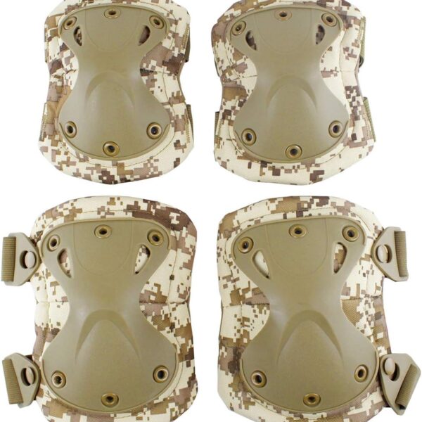 Tactical Combat Knee & Elbow Protective Pads Set for Outdoor Paintball Game Cycling Safety Skateboarding Gear Skates Knee Protection Guard Pads