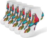 Colorful Roller Skates Sock for Men Women Breathable Casual Socks Cute Low Socks Personality Running Sock Travel Running