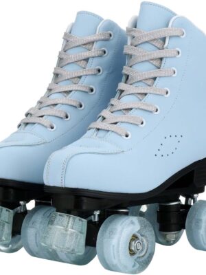 Roller Skates for Women and Men Funky Leopard-Print Outdoor Skates PU Leather Roller Skates