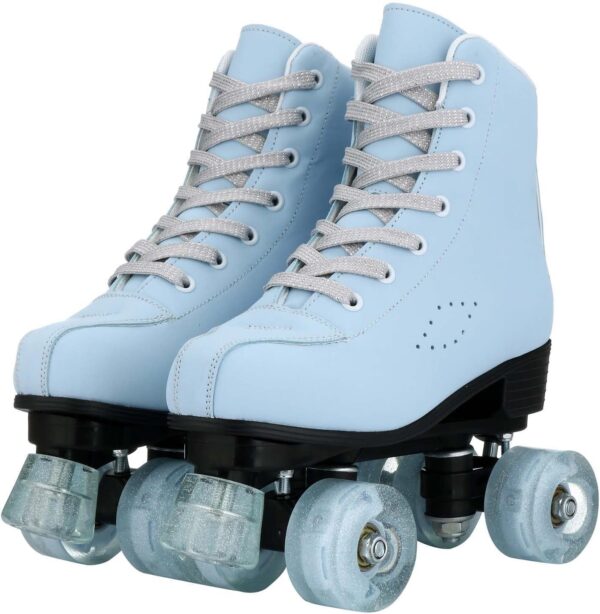 Roller Skates for Women and Men Funky Leopard-Print Outdoor Skates PU Leather Roller Skates