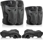 Knee Pads for Men, Knee Pads Wrist Guard Knee and Elbow Pads Adult Protective Gear Set for Skateboard, Roller Skating, for Women Men Youth Adult Kids