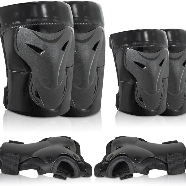 Knee Pads for Men, Knee Pads Wrist Guard Knee and Elbow Pads Adult Protective Gear Set for Skateboard, Roller Skating, for Women Men Youth Adult Kids