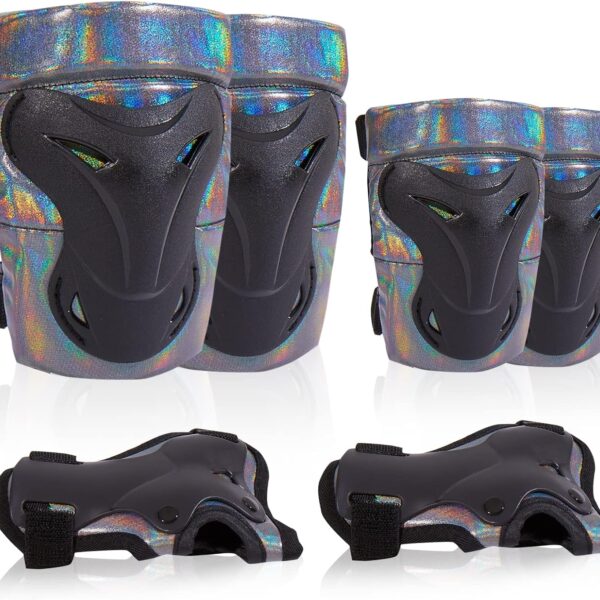 Knee Pads for Men, Knee Pads Wrist Guard Knee and Elbow Pads Adult Protective Gear Set for Skateboard, Roller Skating, for Women Men Youth Adult Kids