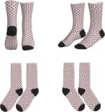 Color Roller Skates Print Print Lightweight Mid-Tube Socks For Men Women Breathable Athletic Fashion Gym Running