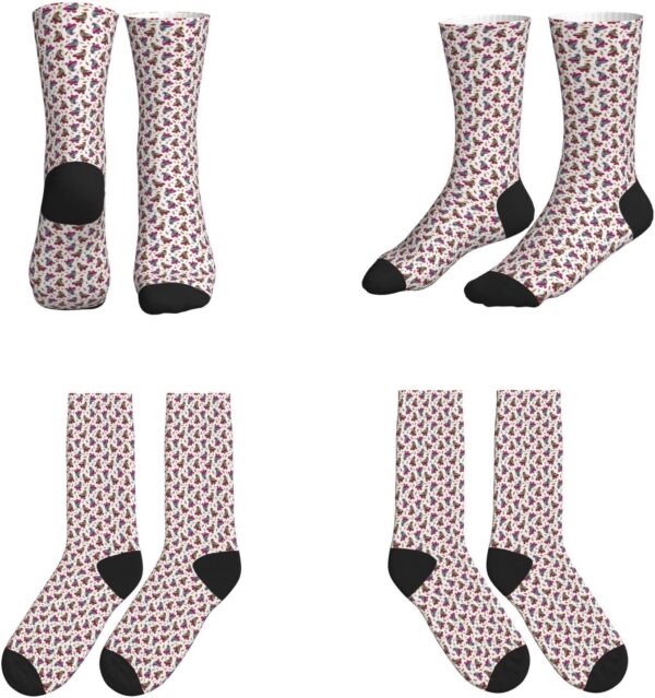 Color Roller Skates Print Print Lightweight Mid-Tube Socks For Men Women Breathable Athletic Fashion Gym Running