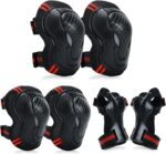 Adjustable Kids Knee Pads Elbow Pads Wrist Guards Set for 3-8 Years Child Protective Gear Set for Roller Skates,,Bike,Cycling, Skateboard, Inline Skating, Scooter Riding Sports,Football