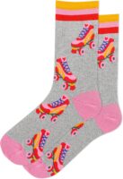 Women's Roller Skate Metallic Socks 1 Pair, Grey Heather, Women's 9-11 Shoe