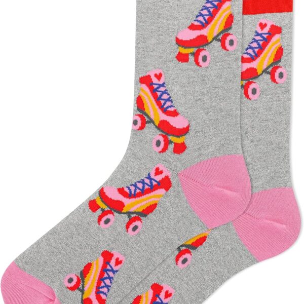 Women's Roller Skate Metallic Socks 1 Pair, Grey Heather, Women's 9-11 Shoe